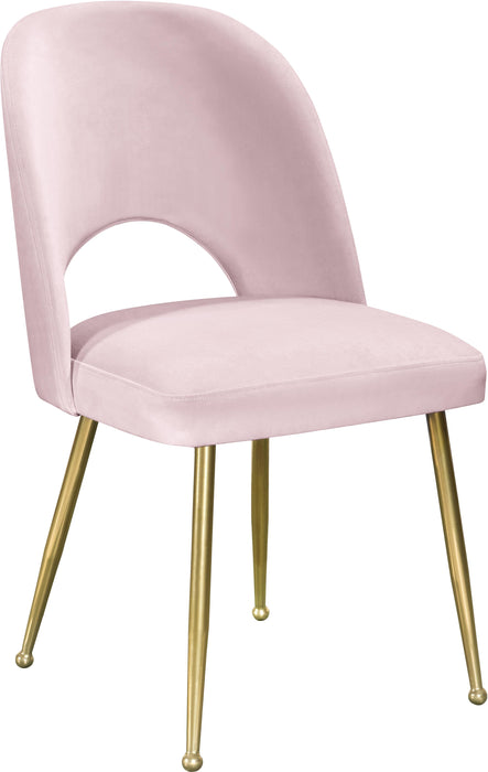Logan Pink Velvet Dining Chair - Bargain Furniture (Detroit, MI)