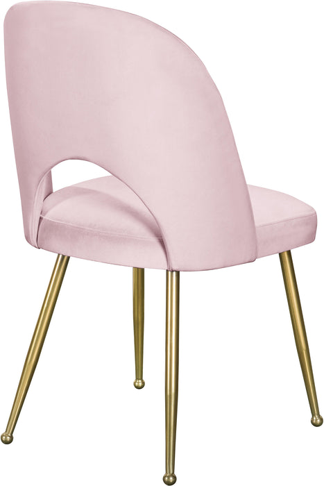 Logan Pink Velvet Dining Chair - Bargain Furniture (Detroit, MI)