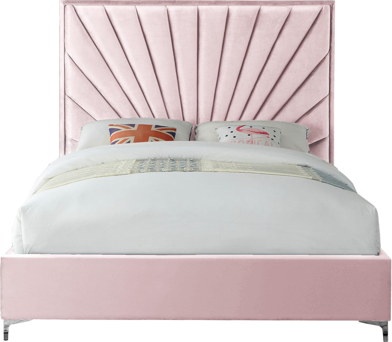 Eclipse Pink Velvet Full Bed - Bargain Furniture (Detroit, MI)
