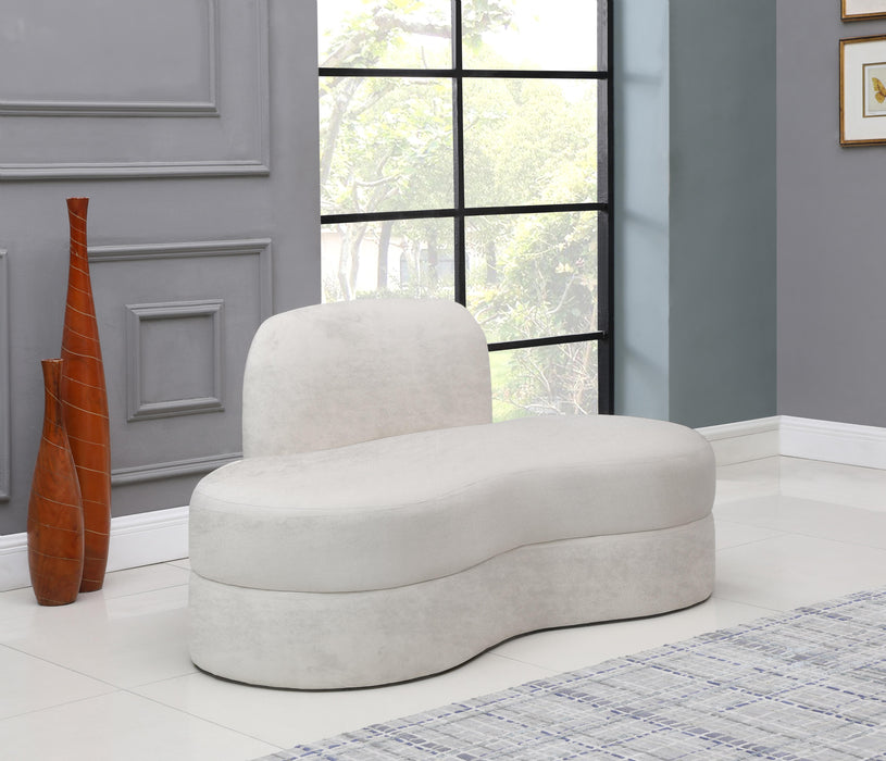 Mitzy Cream Velvet Loveseat - Bargain Furniture (Detroit, MI)
