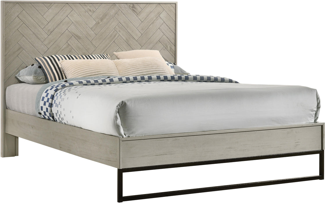Weston Grey Stone Queen Bed (3 Boxes) - Bargain Furniture (Detroit, MI)