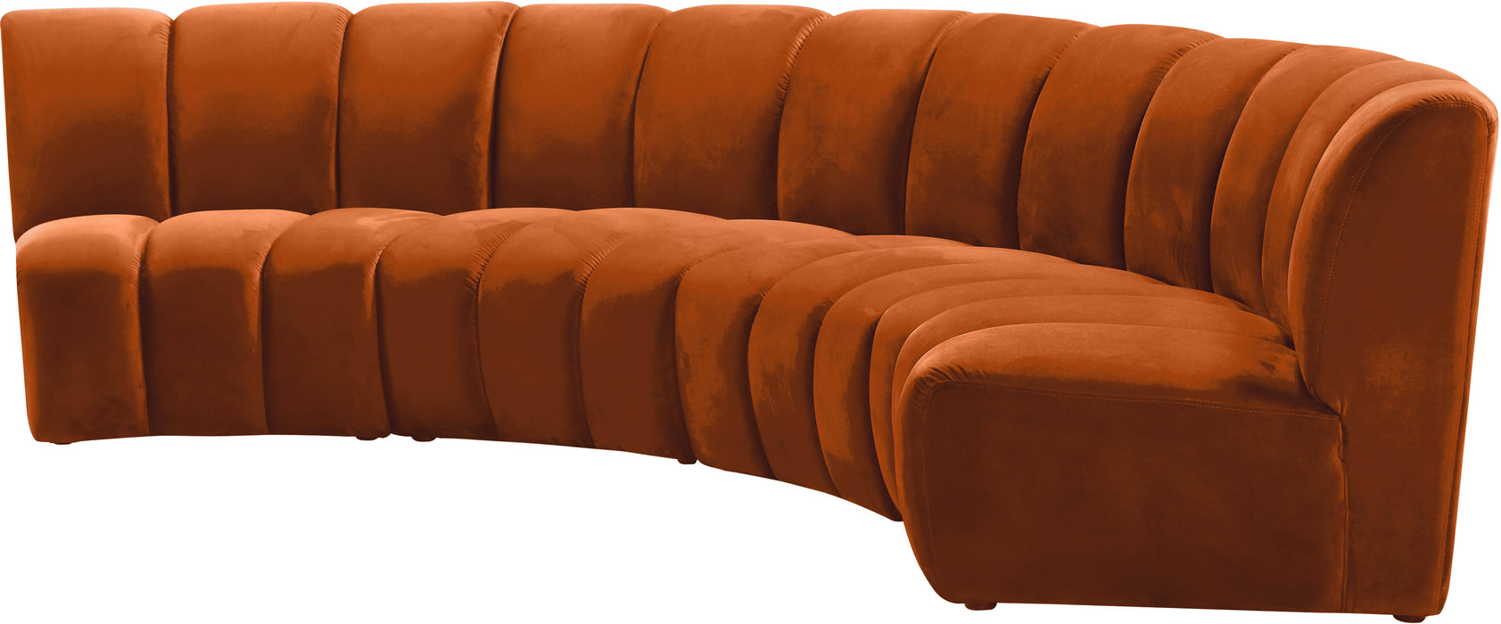 Infinity Cognac Velvet 4pc. Modular Sectional - Bargain Furniture (Detroit, MI)