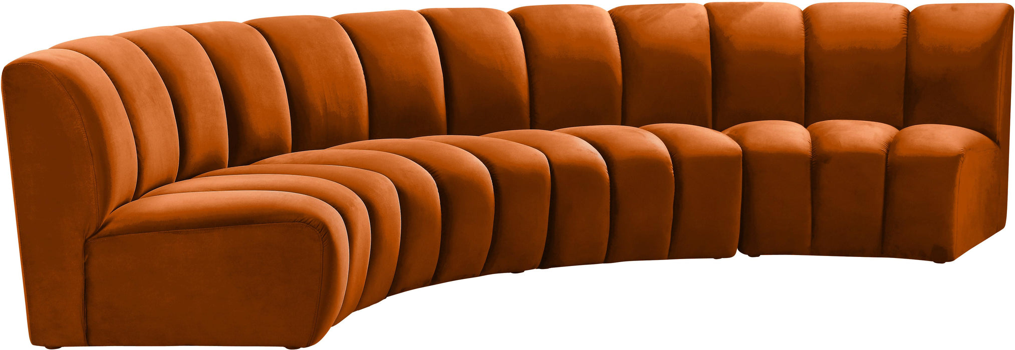 Infinity Cognac Velvet 4pc. Modular Sectional - Bargain Furniture (Detroit, MI)