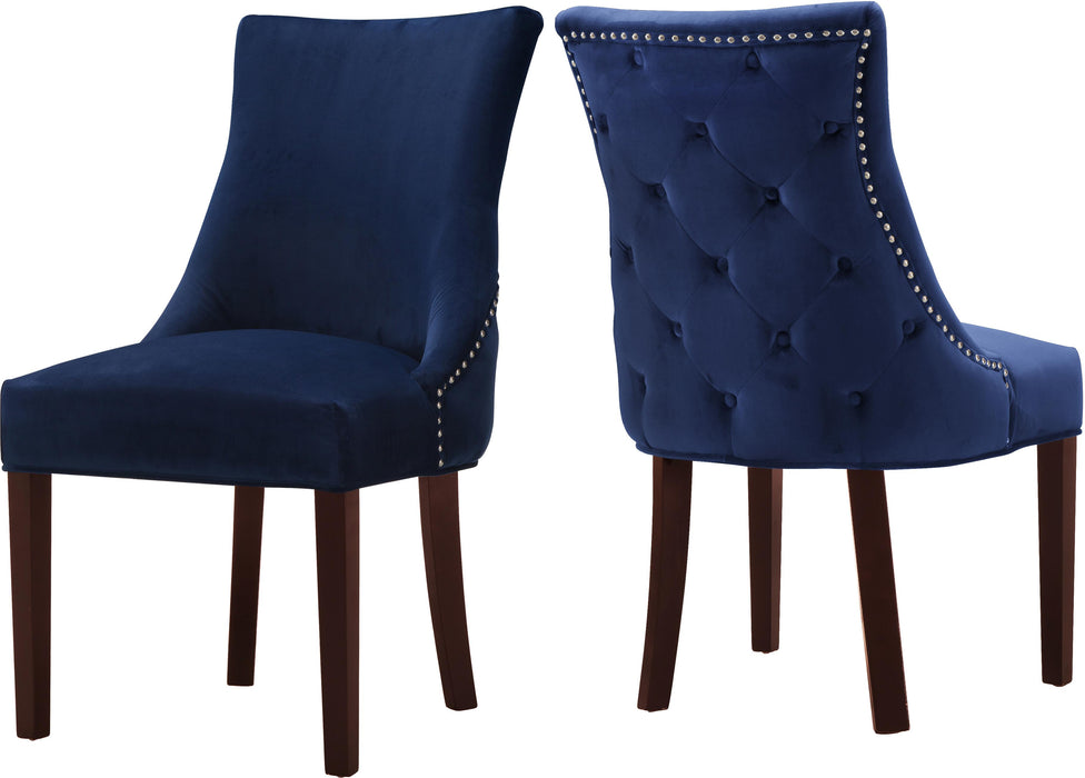 Hannah Navy Velvet Dining Chair - Bargain Furniture (Detroit, MI)