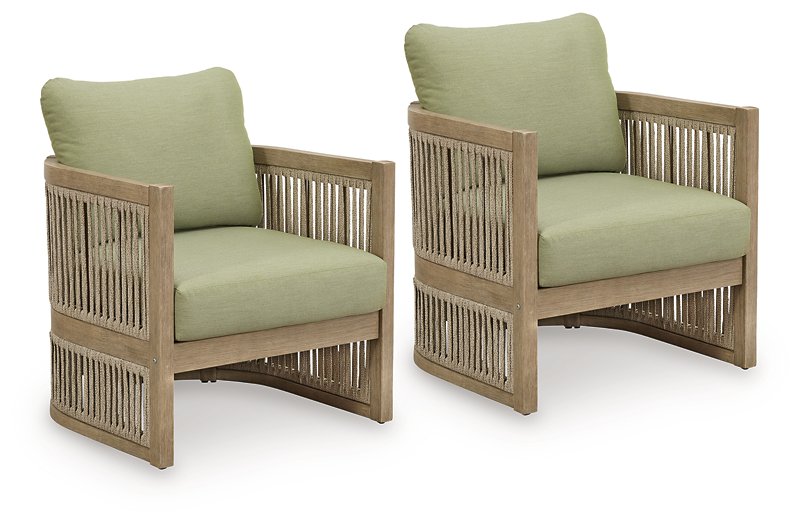 Serena Shores Outdoor Lounge Chair (Set of 2) - Bargain Furniture (Detroit, MI)