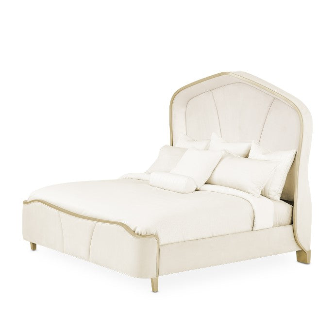 AICO Malibu Crest Cal King Curved Panel Bed in Chardonnay image