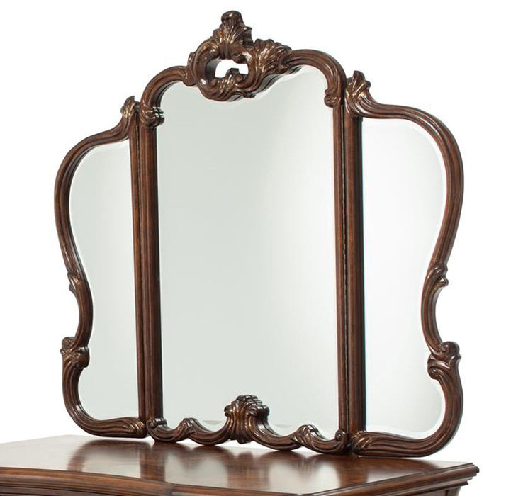 Aico Platine de Royale Vanity Mirror in Light Espresso - Bargain Furniture (Detroit, MI)