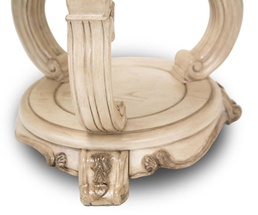 Aico Platine de Royale Chairside Table in Champagne - Bargain Furniture (Detroit, MI)