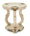 Aico Platine de Royale Chairside Table in Champagne - Bargain Furniture (Detroit, MI)