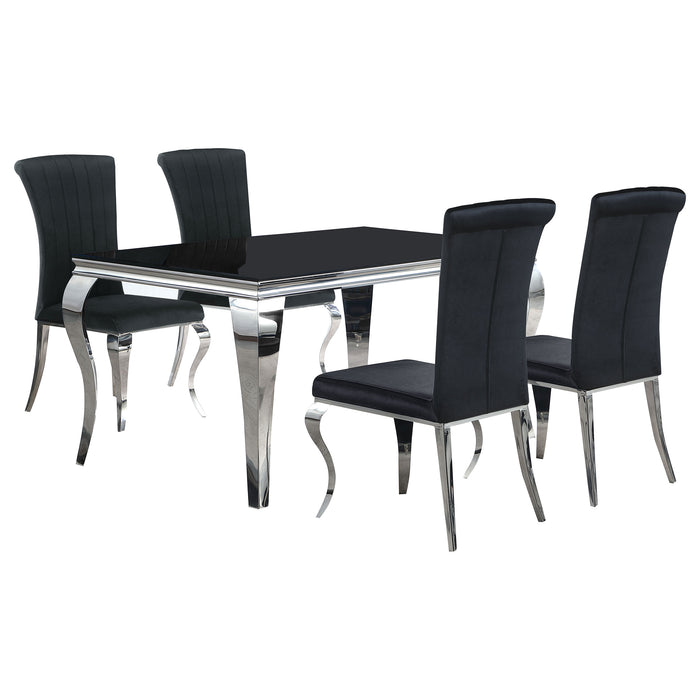 Carone 5 Pc Dining Sets Black - Bargain Furniture (Detroit, MI)