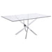 Carmelo X-shaped Dining Table Chrome and Clear image