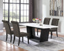 Sherry Rectangular Marble Top Dining Table set - Bargain Furniture (Detroit, MI)