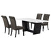 Sherry Rectangular Marble Top Dining Table set - Bargain Furniture (Detroit, MI)