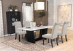 Sherry Rectangular Marble Top Dining Table set - Bargain Furniture (Detroit, MI)