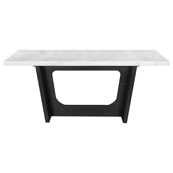 Sherry Rectangular Marble Top Dining Table set - Bargain Furniture (Detroit, MI)
