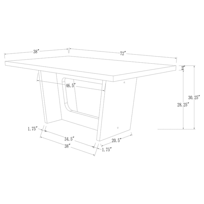 Sherry Rectangular Marble Top Dining Table set - Bargain Furniture (Detroit, MI)