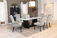 Sherry Rectangular Marble Top Dining Table set - Bargain Furniture (Detroit, MI)