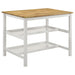 Edgeworth Kitchen Island Counter Table Brown and White - Bargain Furniture (Detroit, MI)