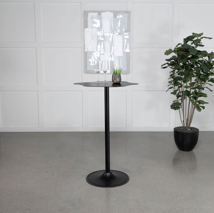 Keanu Pedestal Cloud-Shaped Top Bar Table Black - Bargain Furniture (Detroit, MI)
