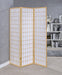 Carrie 3-panel Folding Screen Natural and White - Bargain Furniture (Detroit, MI)