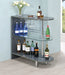 Adolfo 3-tier Bar Table Glossy Grey and Clear - Bargain Furniture (Detroit, MI)