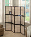 Iggy 4-panel Folding Screen with Removable Shelves Tan and Cappuccino - Bargain Furniture (Detroit, MI)