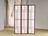 Katerina 3-panel Folding Floor Screen White and Cherry - Bargain Furniture (Detroit, MI)