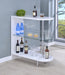 Adolfo 3-tier Bar Table Glossy White and Clear - Bargain Furniture (Detroit, MI)