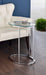 Kyle Oval Snack Table Chrome and Clear - Bargain Furniture (Detroit, MI)