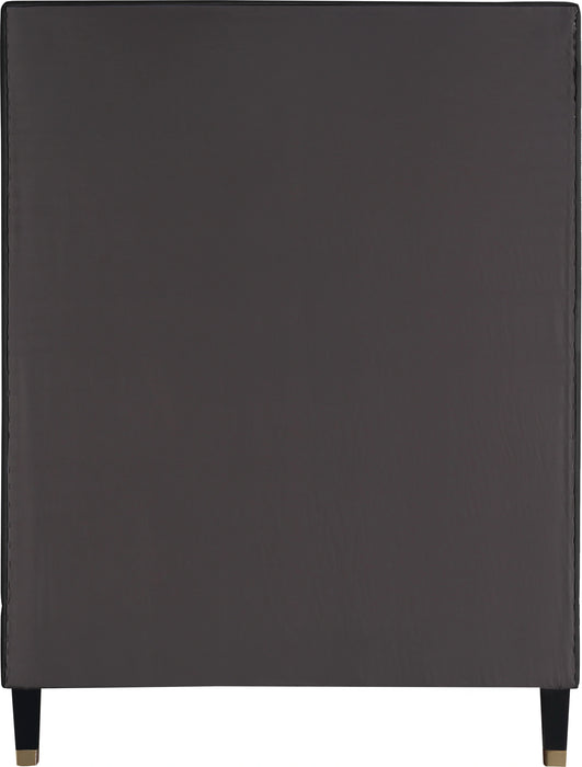 Harlie Black Velvet Twin Bed