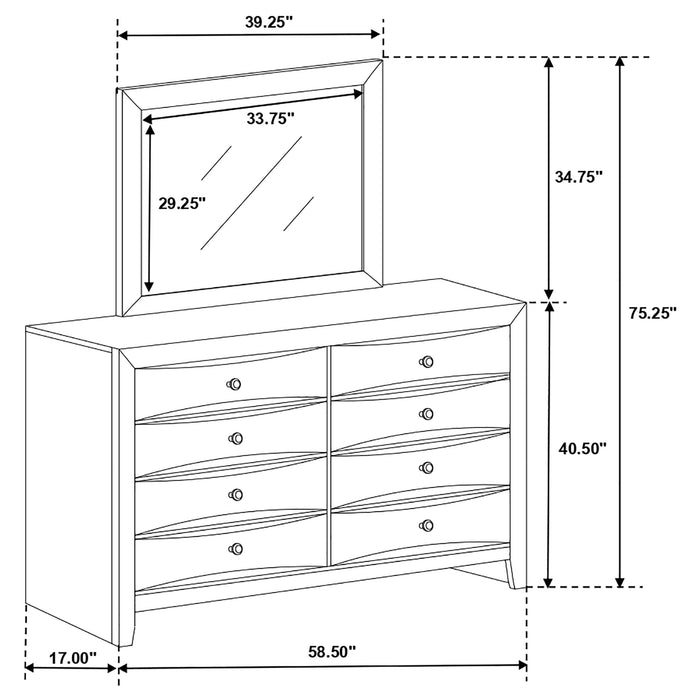 Briana Dresser With Mirror - Bargain Furniture (Detroit, MI)