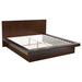 Jessica Eastern King & Queen Platform Bed with Rail Seating Cappuccino - Bargain Furniture (Detroit, MI)