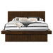 Jessica Eastern King & Queen Platform Bed with Rail Seating Cappuccino - Bargain Furniture (Detroit, MI)