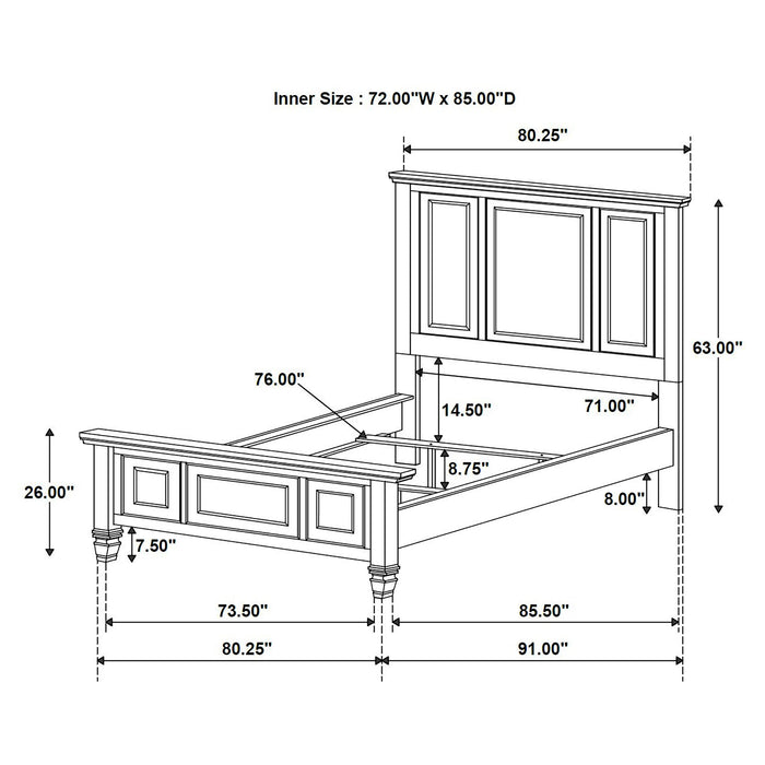 Sandy Beach 4 & 5 Piece Pc Bedroom Set Cal.King & E.King - Bargain Furniture (Detroit, MI)