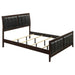 Carlton California King, E.King, & Queen Upholstered Bed Cappuccino and Black - Bargain Furniture (Detroit, MI)