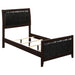 Carlton Full & Twin Upholstered Panel Bed Cappuccino and Black - Bargain Furniture (Detroit, MI)