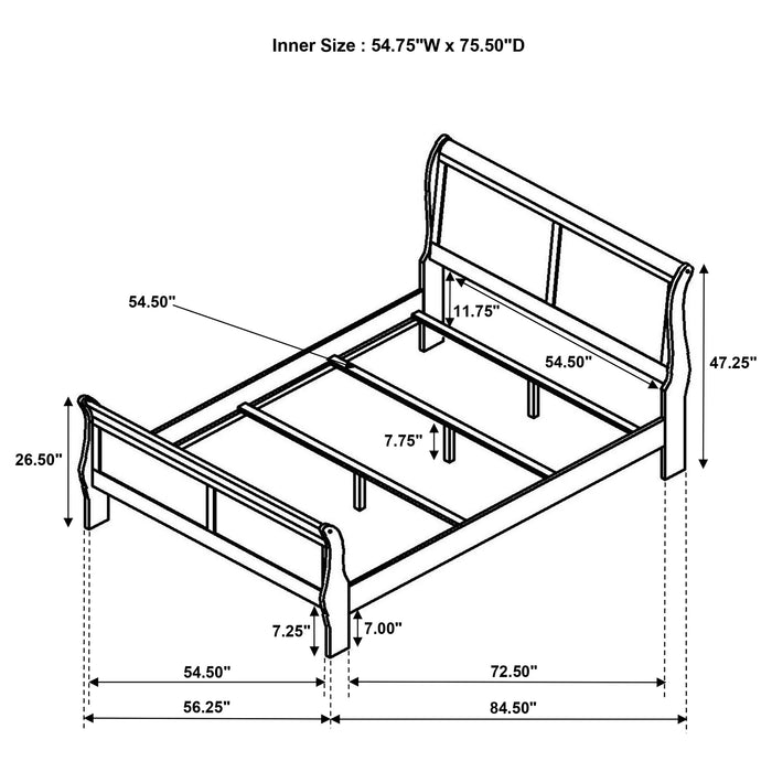 Louis Philippe Eastern King, Full, & Queen Bed - Bargain Furniture (Detroit, MI)