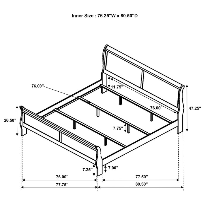 Louis Philippe Eastern King, Full, & Queen Bed - Bargain Furniture (Detroit, MI)