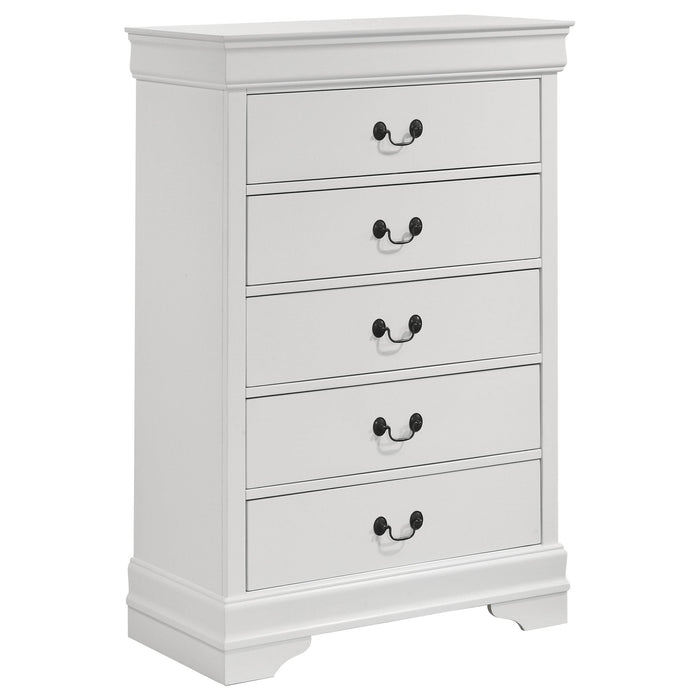 Louis Philippe 5-drawer Bedroom Chest White - Bargain Furniture (Detroit, MI)