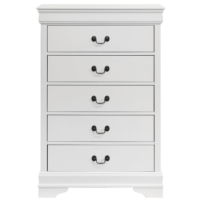 Louis Philippe 5-drawer Bedroom Chest White - Bargain Furniture (Detroit, MI)
