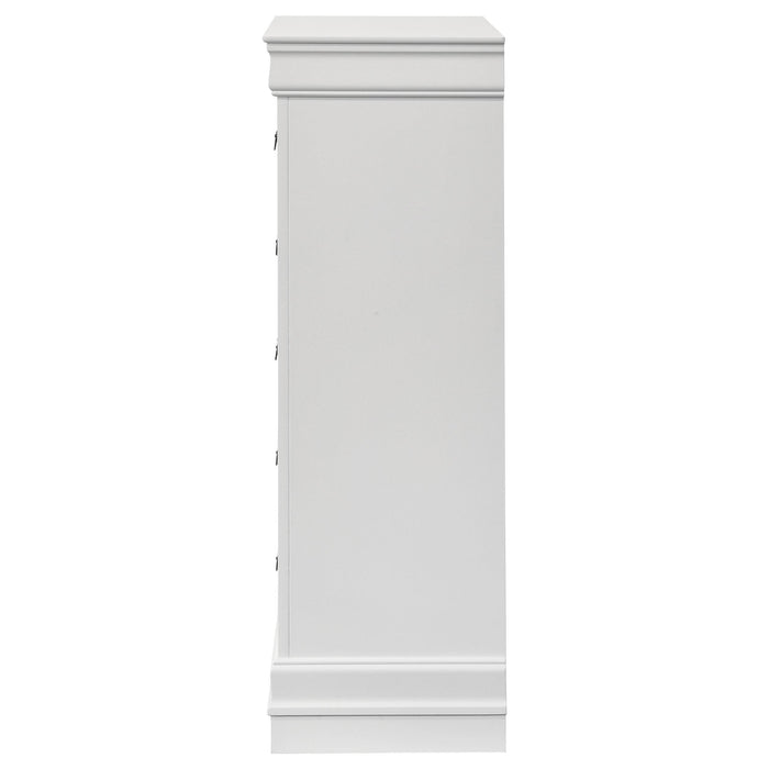 Louis Philippe 5-drawer Bedroom Chest White - Bargain Furniture (Detroit, MI)