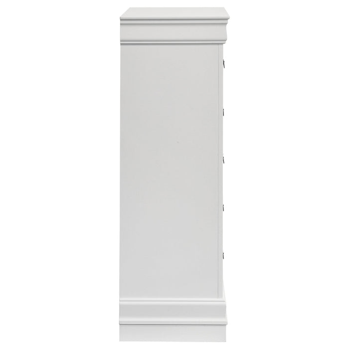 Louis Philippe 5-drawer Bedroom Chest White - Bargain Furniture (Detroit, MI)