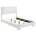 Felicity Full & Twin Panel Bed with LED Lighting Glossy White - Bargain Furniture (Detroit, MI)
