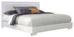 Felicity Eastern King, Queen, & Cal.King Panel Bed with LED Lighting Glossy White - Bargain Furniture (Detroit, MI)