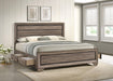 Kauffman California King, Eastren King & Queen Storage Bed Washed Taupe - Bargain Furniture (Detroit, MI)