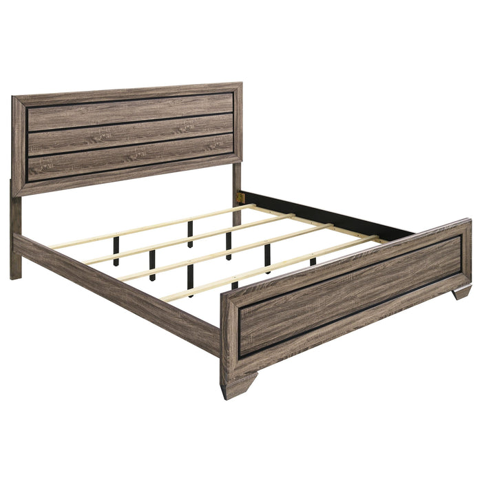 Kauffman California King, E.king, & Queen Panel Bed Washed Taupe - Bargain Furniture (Detroit, MI)