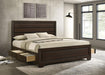 Kauffman California King, Eastren king, & Queen Storage Bed Dark Cocoa - Bargain Furniture (Detroit, MI)