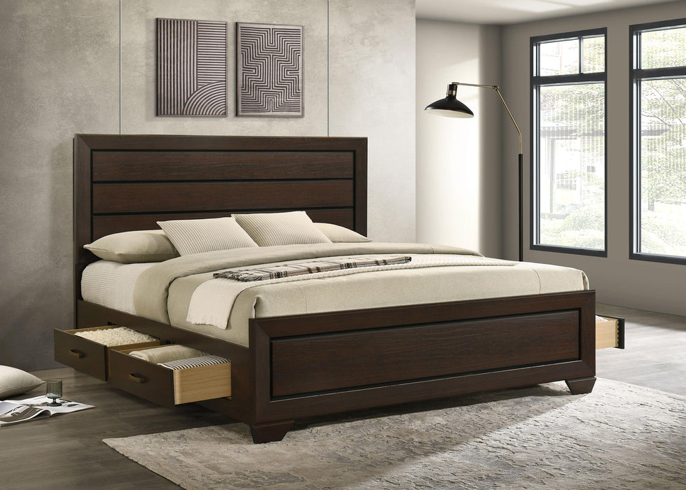 Kauffman California King, Eastren king, & Queen Storage Bed Dark Cocoa - Bargain Furniture (Detroit, MI)