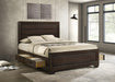 Kauffman California King, Eastren king, & Queen Storage Bed Dark Cocoa - Bargain Furniture (Detroit, MI)