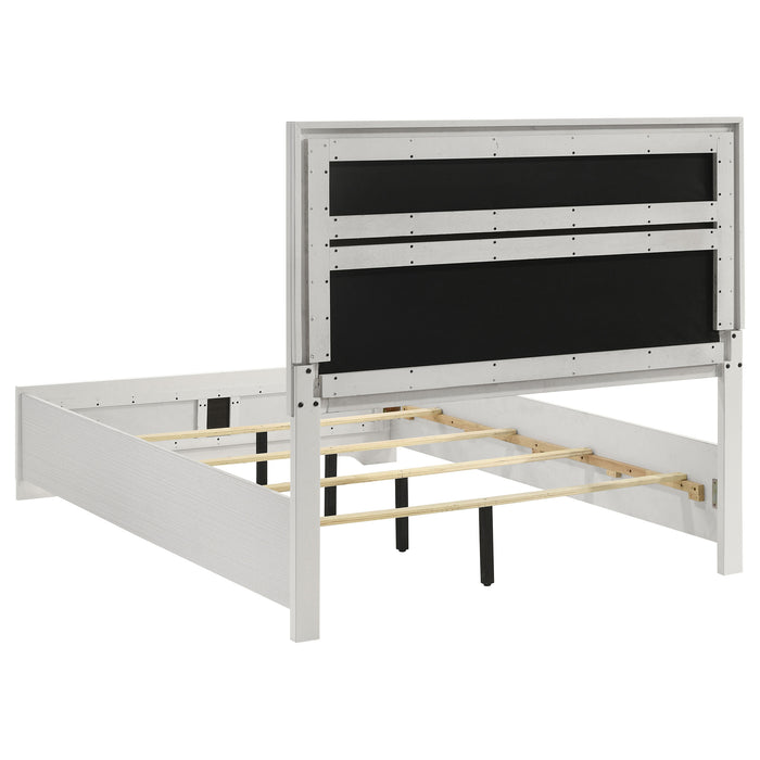 Miranda California King, E.King, Queen, Full, & Twin Bed Black & White - Bargain Furniture (Detroit, MI)